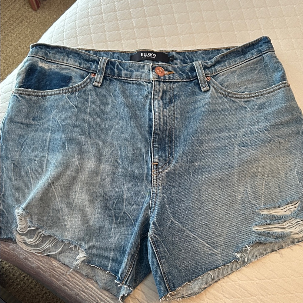 Hudson Jean shorts with frayed openings